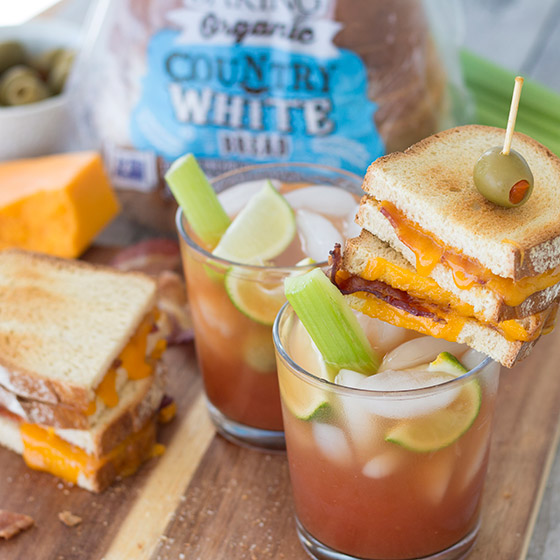 Bloody Mary with Grilled Cheese Topper